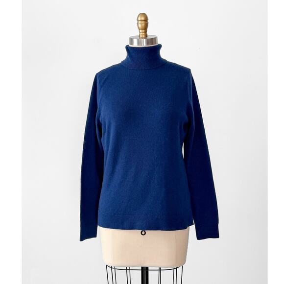 Lands' End Sweaters - Lands' End Navy Blue 100% Cashmere Turtleneck Sweater Women's Knit